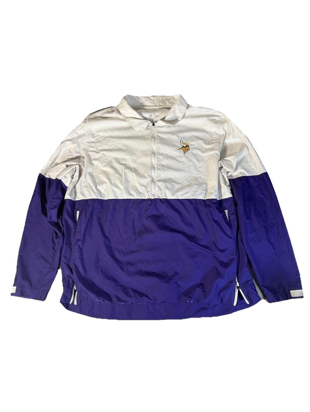 Nike On Field Minnesota Vikings 1/2 Zip Windbreaker Sideline Coach Men’s XL